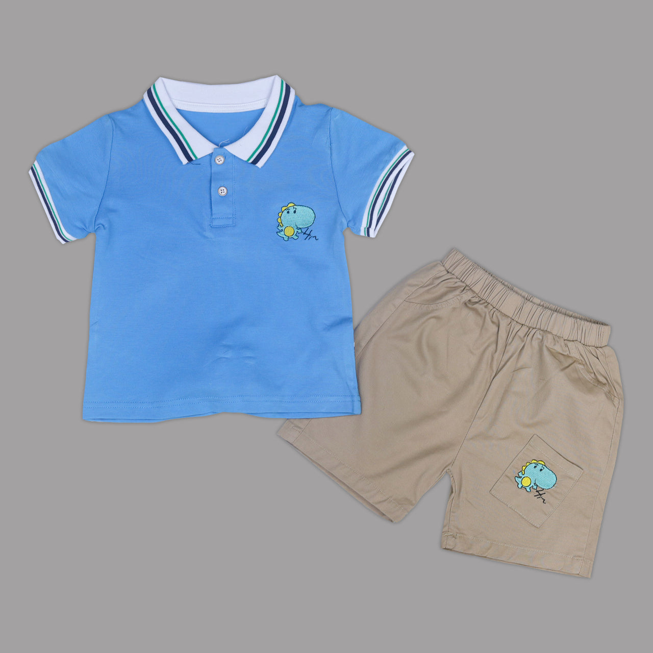 Imported Baby Boy 2 Pcs Polo T-Shirt and Shorts Suit