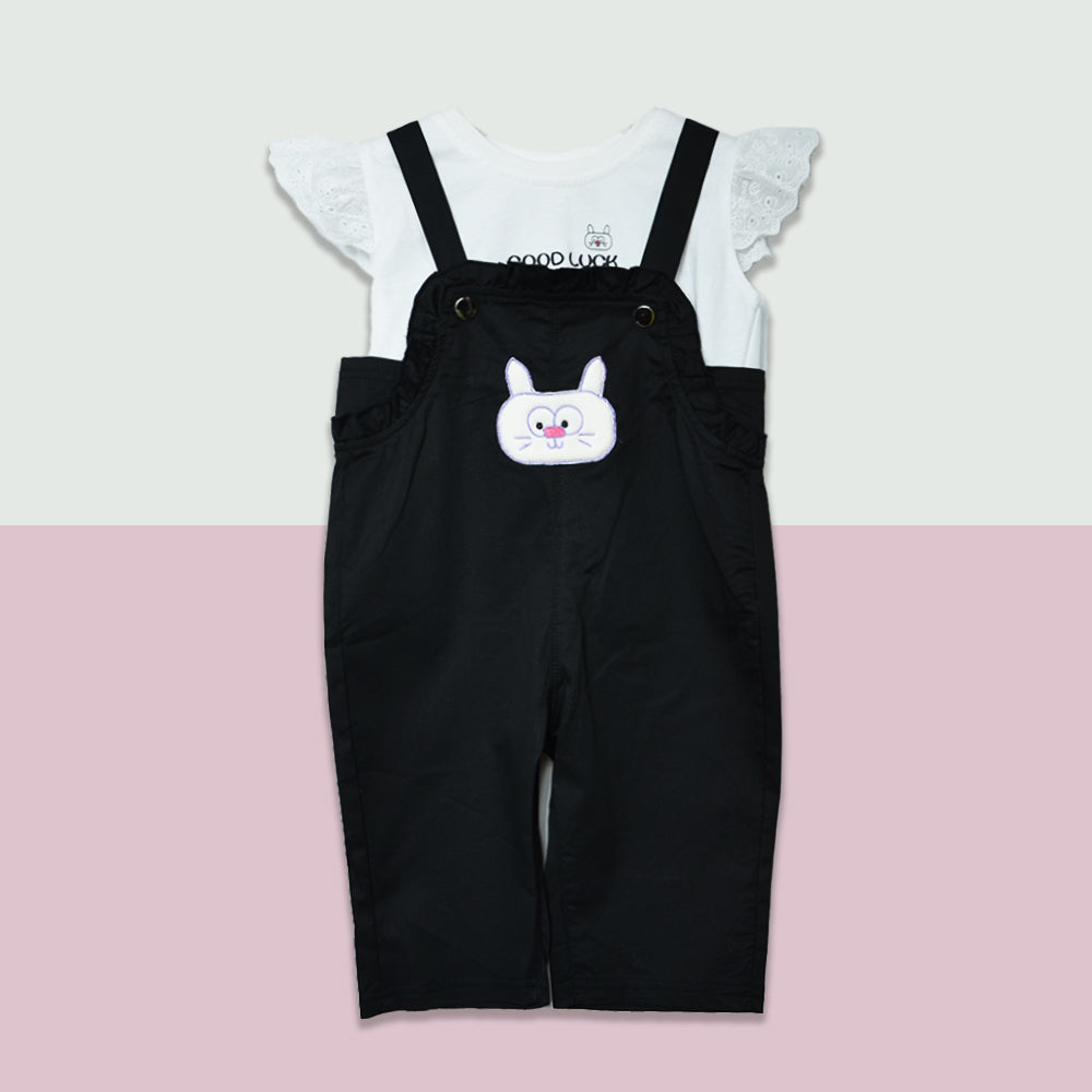 Little Girl Summer Pink Panther Face Jump suit D10057