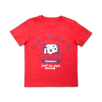 Thumbnail for Little Boy Uooh Sports Crew neck Printed T-Shirt