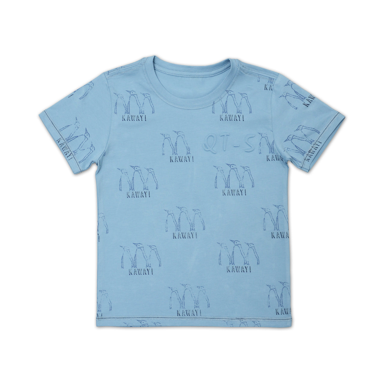 Little Boy Kawayi Penguins Printed Crew neck T-Shirt