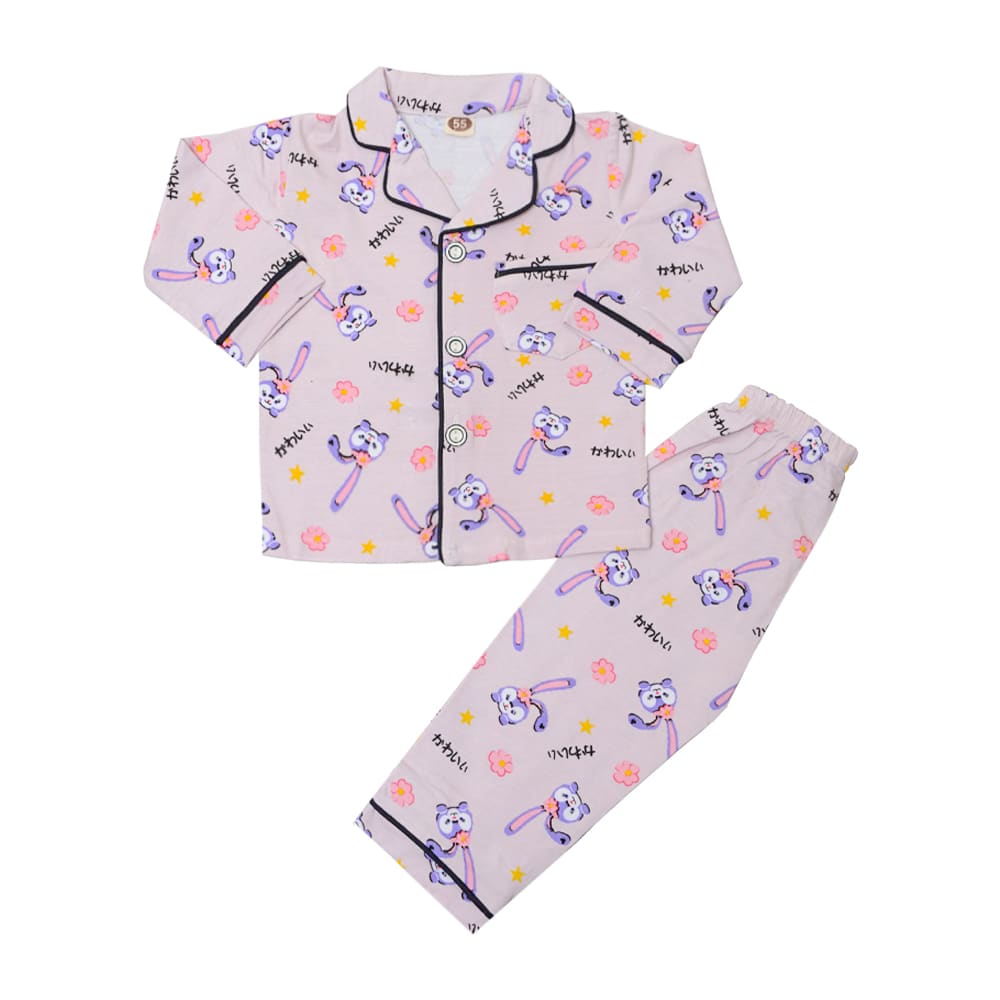 Kids Full Sleeve Night Suit - Light Purple