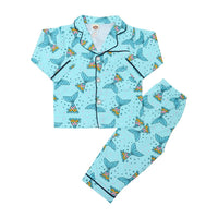 Thumbnail for Kids Full Sleeve  Night Suit - Sky Blue