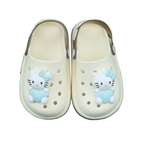 Thumbnail for Kitty Face Off-White Soft Crocs Sandals 2 to 11 Year